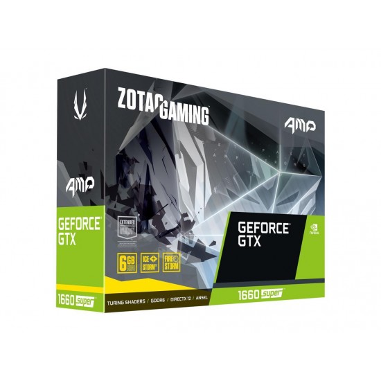ZOTAC GAMING GeForce GTX 1660 SUPER AMP 6GB GDDR6 192-bit Gaming Graphics Card, Super Compact, IceStorm 2.0 Cooling, Wraparound Metal Backplate - ZT-T16620D-10M
