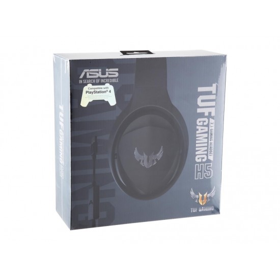 ASUS TUF Gaming H5 Discord Certified Gaming Headset with Onboard 7.1 Virtual Surround Sound and Dual Microphones for PC, Playstation 4, Nintendo Switch, Xbox One and Mobile Devices