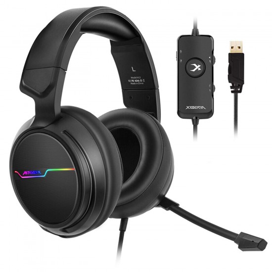 XIBERIA V20 Gaming Headset with USB Port and 7.1 Surround Sound, LED Light, Mic and Soft Earmuffs Gaming Headphone for PC Laptop Desktop XIBERIA V20 Gaming Headset with USB Port and 7.1 Surround Sound, LED Light, Mic and Soft Earmuffs Gaming Headphone for PC Laptop Desktop