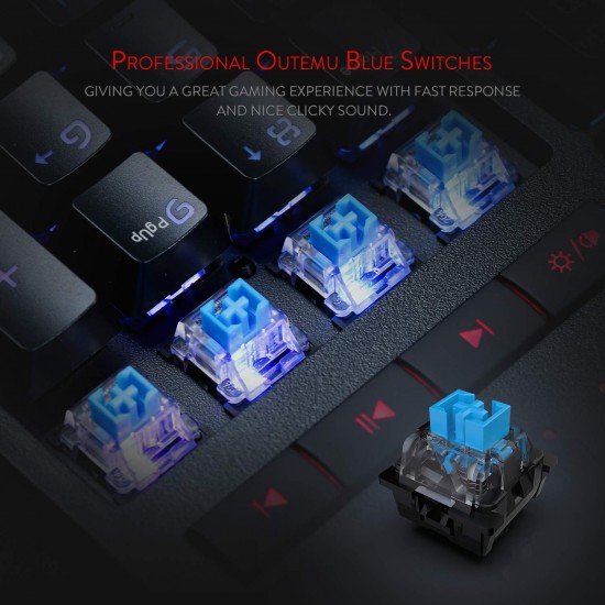 Redragon K586 Brahma RGB Mechanical Gaming Keyboard with Blue Switches, 10 Dedicated Macro Keys, Convenient Media Control, and Detachable Wrist Rest Redragon K586 Brahma RGB Mechanical Gaming Keyboard with Blue Switches, 10 Dedicated Macro Keys, Convenient Media Control, and Detachable Wrist Rest