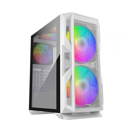 Antec NX Series NX800, Mid Tower E-ATX Gaming Case, Tempered Glass Side Panel, 360 & 280 mm Radiators Support, Built-In LED Controller, 2 x 200 mm ARGB Fans in Front & 3 x 140 mm ARGB Fan in Rear