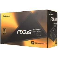 Seasonic FOCUS GX-650, 650W 80+ Gold, Full-Modular, Fan Control in Fanless, Silent, and Cooling Mode, Perfect Power Supply for Gaming and Various Application