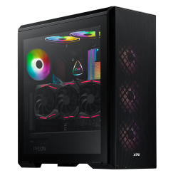 XPG Defender Mid-Tower ATX MESH Front Panel Efficient Airflow Tempered Glass PC Case Black