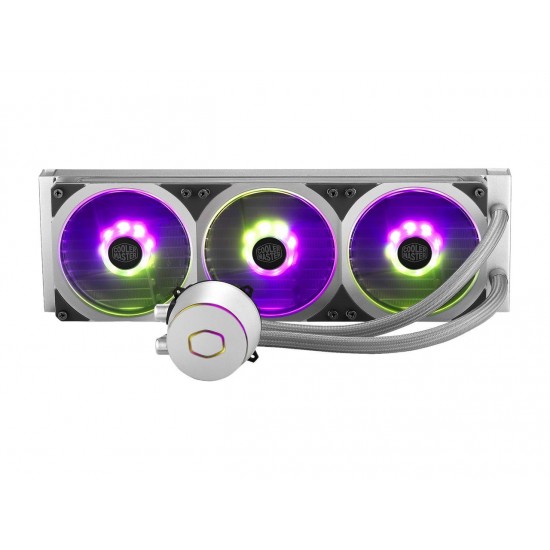 Cooler Master MasterLiquid ML360P Silver Edition ARGB Close-Loop AIO CPU Liquid Cooler, 360 Radiator, SF360R Fan, Addressable RGB Lighting, for AMD Ryzen, Threadripper/Intel LGA1200/1151 Cooler Master MasterLiquid ML360P Silver Edition ARGB Close-Loop AIO CPU Liquid Cooler, 360 Radiator, SF360R Fan, Addressable RGB Lighting, for AMD Ryzen, Threadripper/Intel LGA1200/1151