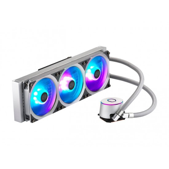 Cooler Master MasterLiquid ML360P Silver Edition ARGB Close-Loop AIO CPU Liquid Cooler, 360 Radiator, SF360R Fan, Addressable RGB Lighting, for AMD Ryzen, Threadripper/Intel LGA1200/1151 Cooler Master MasterLiquid ML360P Silver Edition ARGB Close-Loop AIO CPU Liquid Cooler, 360 Radiator, SF360R Fan, Addressable RGB Lighting, for AMD Ryzen, Threadripper/Intel LGA1200/1151