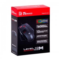 Tt eSPORTS LEVEL 10 M Advanced Black 6 Buttons 1 x Wheel USB Wired Laser 16000 dpi Gaming Mouse